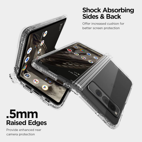 Case-Mate Tough Plus Clear Phone Case for Google Pixel Fold, 16 FT Drop Protection, Wireless Charging, Anti-Yellowing