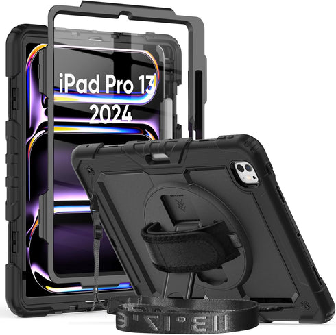 Herize iPad Pro 13 Inch Case with Screen Protector, Pen Holder | Shockproof Silicone Protective Cover Compatible with