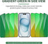 iPhone 15 Privacy Screen Protector 2 Pack - 6.1" Tempered Glass, Gradient Green, Anti-Spy, Anti-Blue Light, Bubble-Free.