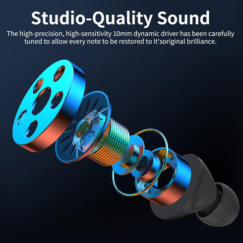 Small Wireless Earbuds, Mini Headphones with 36H Playtime, IPX5 Waterproof Stereo Earphone, Bluetooth with Mic