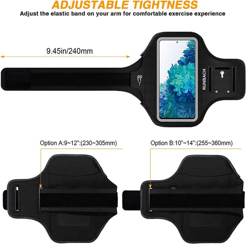 Water Resistant Running Armband for Samsung Galaxy S20 FE/S20+/S10+/S10 Lite/S9+/S8+ with Fingerprint Touch