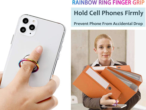 Rainbow Glitter Bling Bling Phone Ring Holder - Iridescent Sparkle Kickstand for Almost All Phones