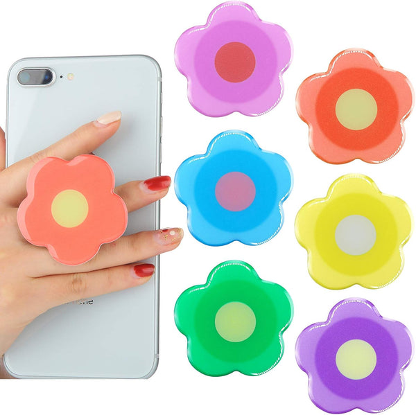 6 Pieces Flower Phone Grips, Colorful Finger Phone Stand for Most Smartphones and Tablets