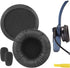 Geekria QuickFit Leatherette Replacement Earpads + Mic Foam for BlueParrott B250-XT Plus, B250-XT, B250-XTS, B250, B150