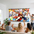 XIAOHUI 110 inch 3 4K 16:9 Projector Screen, Portable Movie Projector Screen for Outdoor Indoor with pcs Adhesive Hook