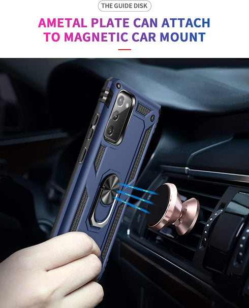Samsung Galaxy Note 20 Case - Note20 5G Case with HD Screen Protectors, Military-Grade Metal Ring Holder Kickstand