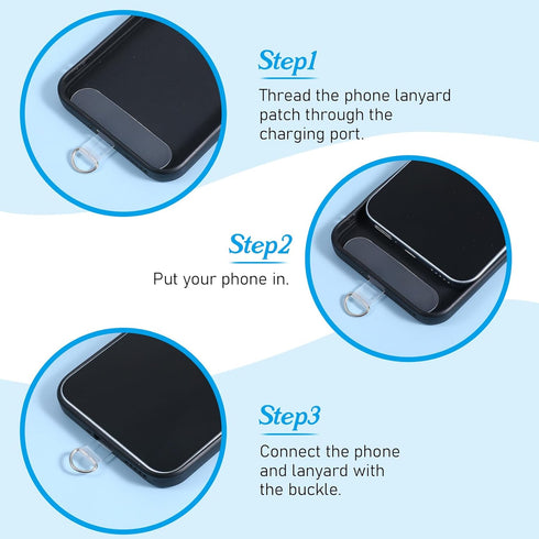 TIESOME 20 Pcs Phone Tether Tab, Universal Phone Lanyard Patch Cellphone Strap Replacement Part for Most Smartphone