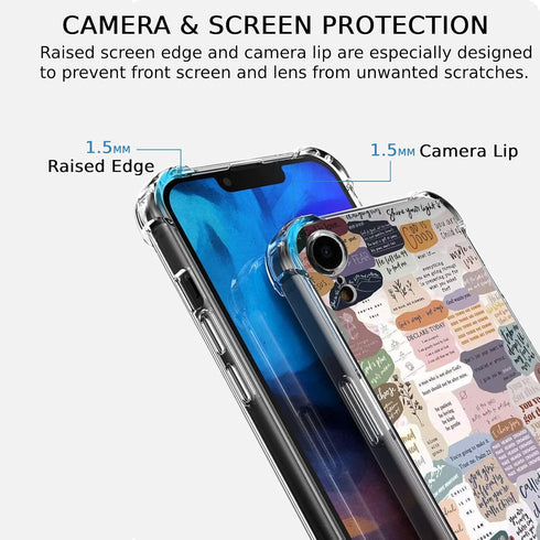 Bible Verses Aesthetic Case for iPhone XR, Cute Indie Christian Positive Quotes Cover for Teens, Trendy TPU Bumper