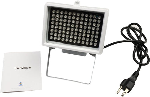 IR Illuminator 850nm 96 LED Night Vision Waterproof Lamp, Long Range 80m, Wide Angle 60 Degree for CCTV Cameras