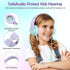 Gradient Purple Kids Headphones - Wired Over Ear with Microphone, 85/94dB Volume Limiter, Foldable, Sharing Jack.