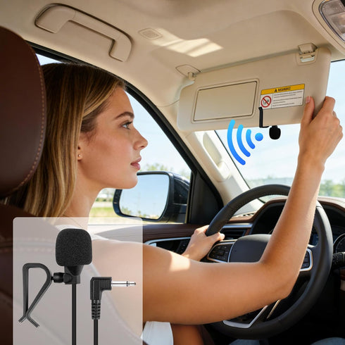SolidSS 1 Set 3.5mm Plug Car Microphone,Handsfree Dash Car Stereo Receiver, Compatible Vehicle Head Unit Enabled Audio