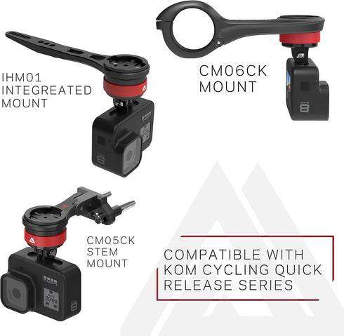 KOM Cycling TG03 Adapter Quick Release Series CM06 Mount, Integrated Mount, Stem Mount (Red TG03 Adapter)