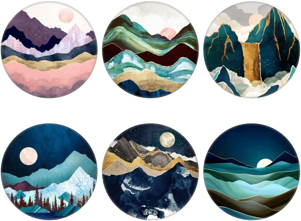 Multi-Function Cell Phone Stand, Rose Gold Mountain Sunset Expanding Grip for Smartphones and Tablets (6 Pack), PENGY-61