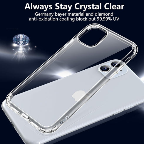 jaroco iPhone 11 Case 6.1-Inch, Non-Yellowing Shockproof Bumper Cover, Anti-Scratch Clear