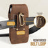 Hengwin Genuine Leather Flip Phone Holster for Samsung Galaxy A15 A25 A54 S23+ S22+ S21+ S20 FE, iPhone 15 Plus 14 Plus