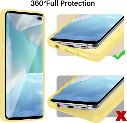 Liquid Silicone Case for Samsung Galaxy S10 Plus, Gel Rubber Shockproof Cover for 6.4 inch Galaxy S10 Plus