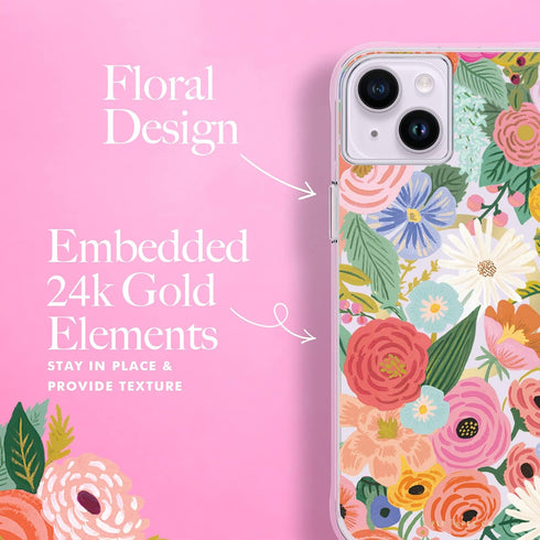 Rifle Paper Co. iPhone 14 Plus Case, Garden Party Blush, Compatible with MagSafe, 10ft Drop Protection