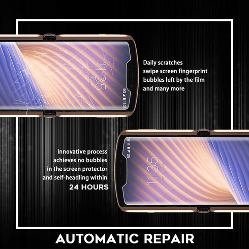 Orzero (2SET 8PCS) Soft TPU Screen Protector and Back Protector for Motorola Razr 5G 2020, Anti-Scratch Bubble-Free