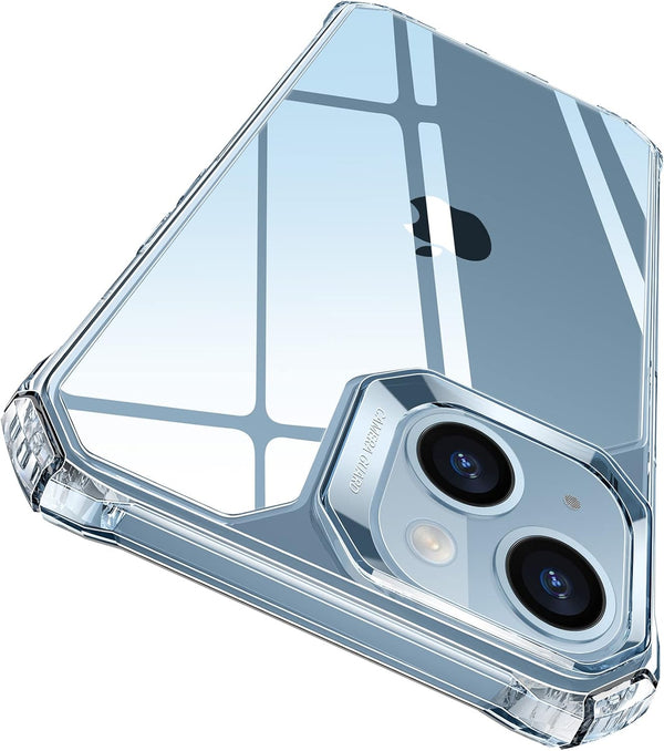 ESR Air Armor Case for iPhone 14/13, Clear, Military-Grade Protection, Shockproof Corners, Yellowing-Resistant Acrylic.