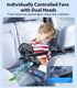 5V/ 12V /24V Long Arm Dual Head Car Cooling Fans for Back Seat for Kids, Usb Car Backseat Headrest Fan for Baby Rear