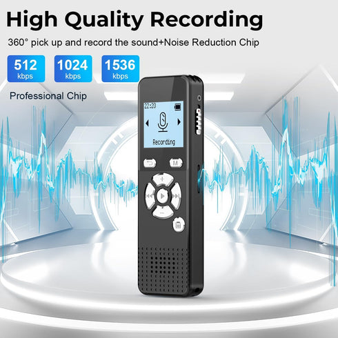 AKALULI 72GB 5300 Digital Voice Activated Recorder with Playback - Audio Recording Device with Hours Recording Time