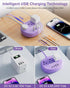 kakahigh 5 1625W 3 4 (24W/4.8A), Purple Extension Cord with USB C - FT Flat Power Strip, Cute Extension Cord with AC