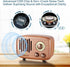 SIMOLIO Retro Bluetooth Speakers with Loud HD Sound, Nature Black Walnut Vintage Style Wooden Speaker with FM Radio
