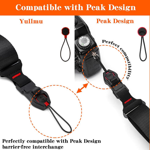 1.73 inch 198 lbs Quick Release Camera Strap - Compatible for Peak Design Buckle Wide Adjustable Length Load Capacity