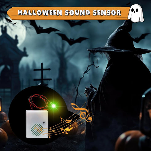 Halloween Sound Sensor, Scary Sound Speaker Machine for Indoor Outdoor Party Decoration (4 Pcs)