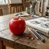 3.14 Inch UKCOCO Large Artificial Red Apple, Realistic Foam Fruit Model for Home Kitchen Decor, Lifelike Fake Apple