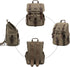 Kattee Men’s Large Leather Canvas Backpack, Army Green Travel Rucksack