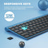 Wireless Keyboard and Mouse, Vssoplor 2.4GHz Rechargeable Compact Quiet Full-Size Keyboard and Mouse Combo, Sapphire