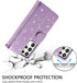 UEEBAI Wallet Case for Samsung Galaxy S21 Ultra 5G, Retro 9 Card Holder Slots, Zipper Pocket, Glitter Purple