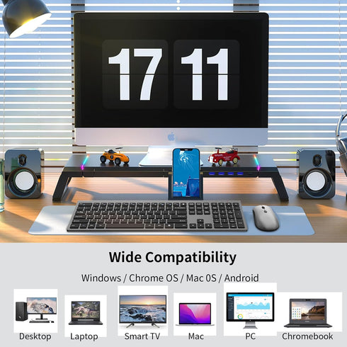 Wireless Keyboard and Mouse Combo, Slim Silent Keyboard and Mouse with USB Mini Receiver, Ergonomic Full-Size - Space