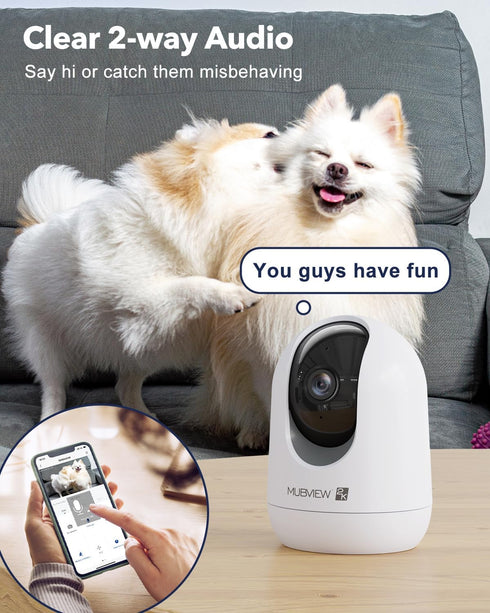 Indoor Security Camera 2K, Pet Camera with Phone App, WiFi Cameras for Home Security, 2-Way Talk