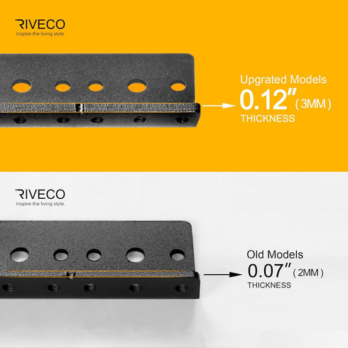 RIVECO 2 8U 3.0 mm PCS Rack Rails, Tapered Holes Rack Mount Rails for Recording & Network Wooden Cabinet Mounting