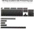 Guffercty kred 140-Keys Side Printed Keycap, PBT Gradient Keycaps 75 Percent, Cherry Profile Minimalist Style Custom
