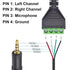 Poyiccot 2Pack 3.5mm Screw Terminal Block Cable, 3.5mm to Speaker Wire Adapter Cable, 30cm TRRS Stereo Male to 4