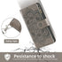 Asuwish Wallet Case for Samsung Galaxy S24 Ultra 5G - Grey, with Tempered Glass Protector & Flower Flip Card Holder.