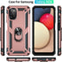 Military Grade Drop Impact Samsung Galaxy A03S Case - 360 Metal Rotating Ring Kickstand Holder Heavy Duty Case