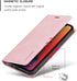 japezop iPhone 12 Mini Flip Case, Pink Leather, RFID Blocking, Card Holder, Slim Fit, Wireless Charging Compatible