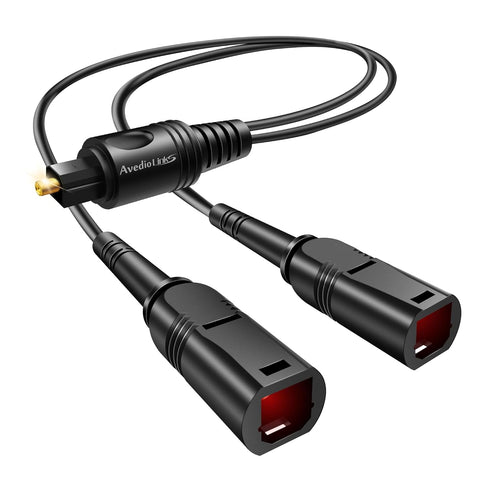 avedio links Optical Audio Cable Splitter 1 in 2 Out, Toslink Digital