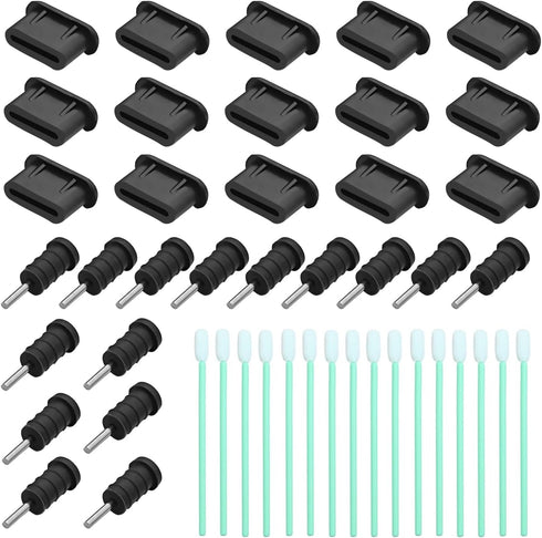 USB C Dust Plug, Type C Charging Port Dust Covers with 3.5mm Headphone Jack Protectors