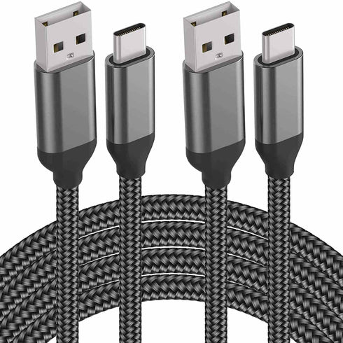 10FT USB C Cable 2PACK, Fast Charging for iPhone 15 16 Pro Max, iPad Pro, Nylon Cord for Samsung Galaxy & More