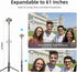 KINGJOY 61" Selfie Stick Tripod with Bluetooth Remote, Heavy Duty Aluminum Extendable Vlogging Stand with Metal Base