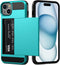 Vofolen Case for iPhone 15 with Card Holder, Dual Layer Shockproof Wallet Phone Case with Hidden Card Slot, Slim Hard