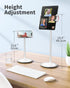 SAIJI Tablet Stand Holder, Height Adjustable Portable Monitor Stand, 360 Degree Rotating, Aluminum Alloy Cradle Mount