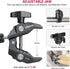 ULANZI 360 1/4"-20 3/8"-16 ST-07 Super Clamp Camera Clamp Mount Monitor Ballhead Magic Arm Double Ball Head Adapter