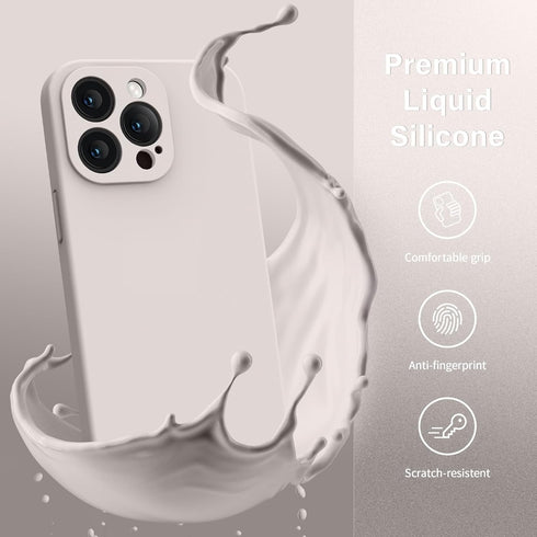 AOTESIER iPhone 14 Pro Max Case, 6.7" Silicone, Shockproof, Anti-Scratch, Stronger Camera Protection + 2 Screen