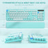 SABLUTE 2.4GHz Wireless Keyboard, Round Keycaps, Retro Typewriter Keyboard with Detachable Wrist Rest, Sleep Mode
